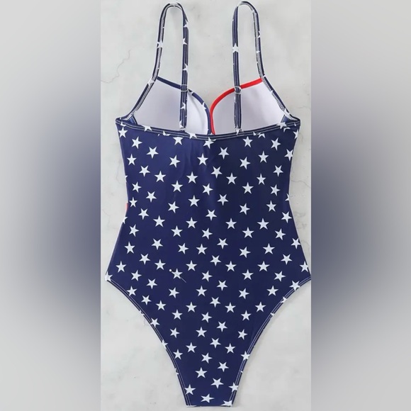 American Flag Stars Stripes Push Up Swimsuit - Picture 8 of 12